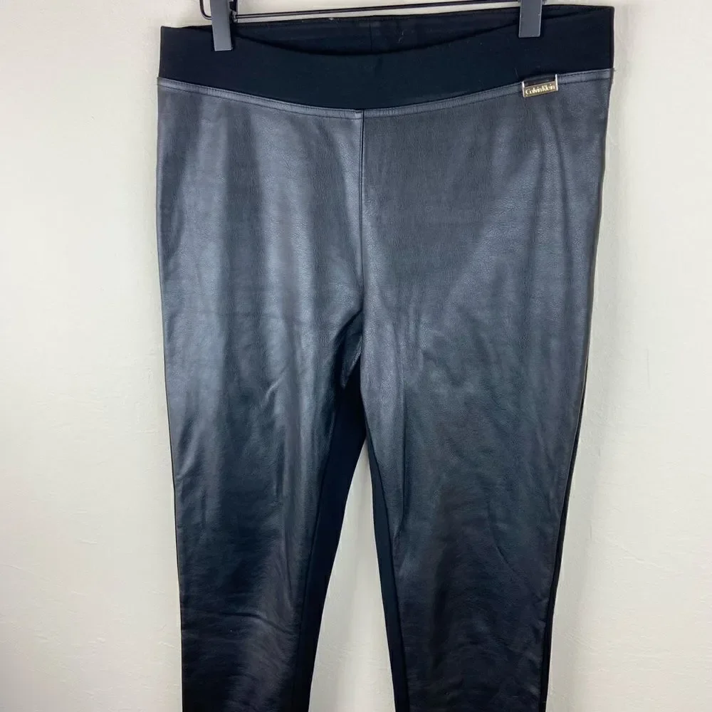 Calvin Klein Faux Leather Front Legging Pants